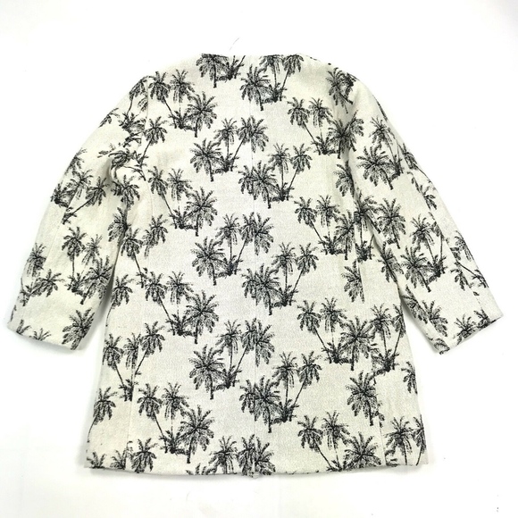 Zara Basic Collection Jacquard Coat Jacket Sz L - Picture 3 of 6